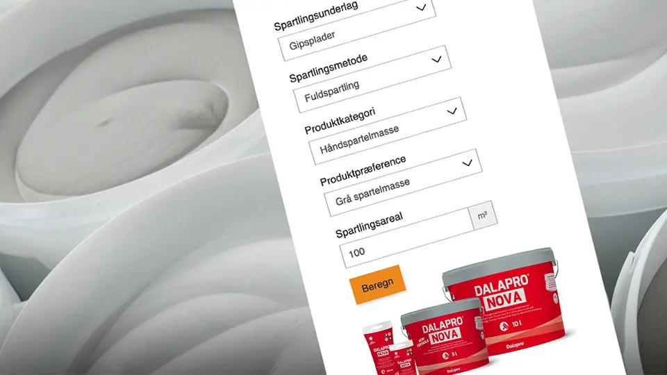 Spartelmasse beregningsværktøj
